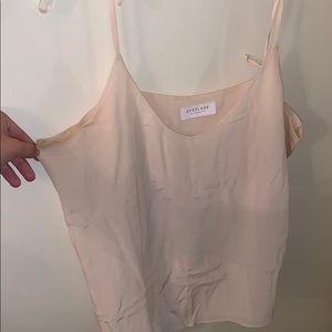 Blush Pink Spaghetti Strap SILK Everlane Blouse
